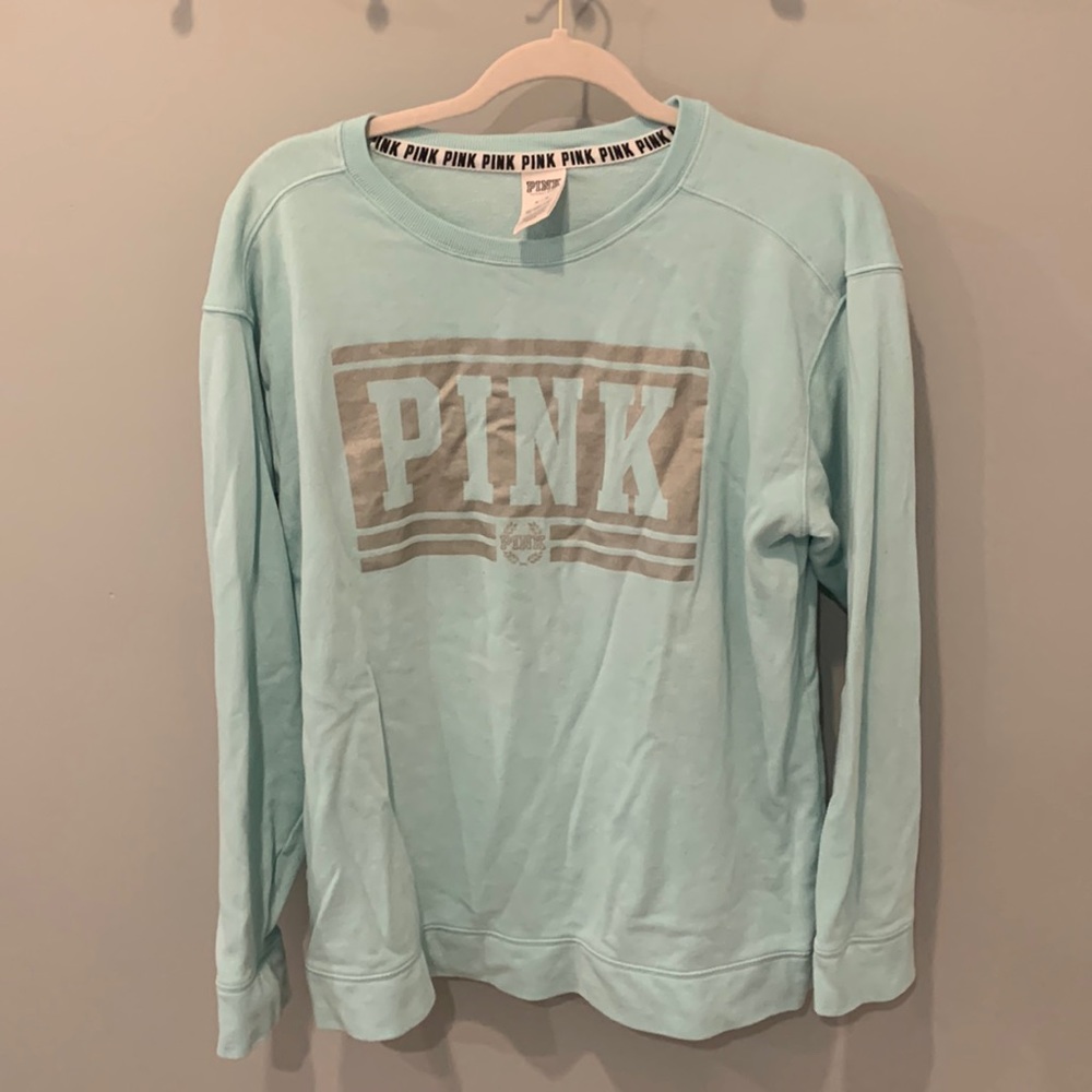 Victoria Secret PINK blue crew neck